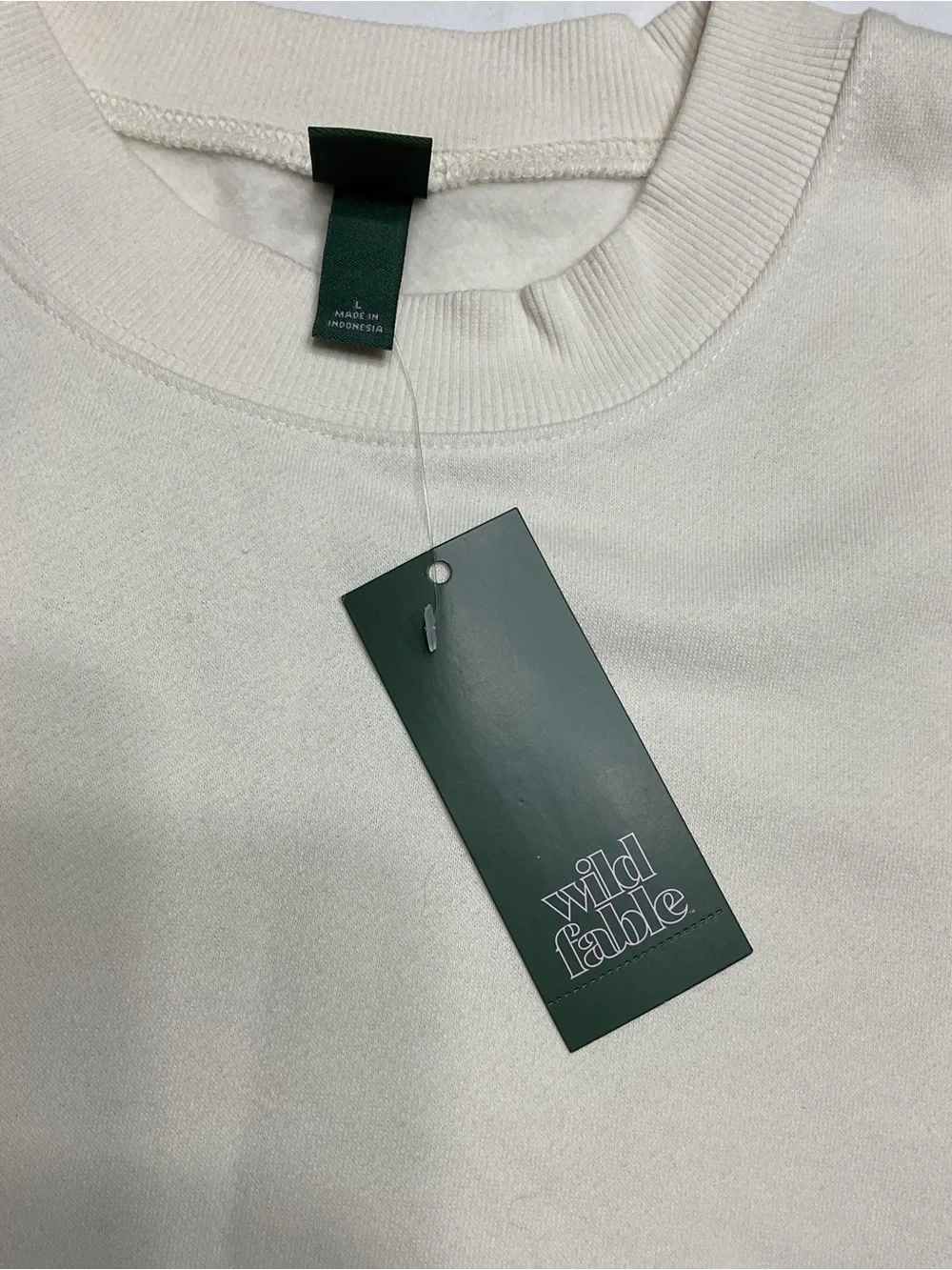 Wild Fable Cream Cropped Sweatshirt Minimalist Sweatshirt - Picture 6 of 6
